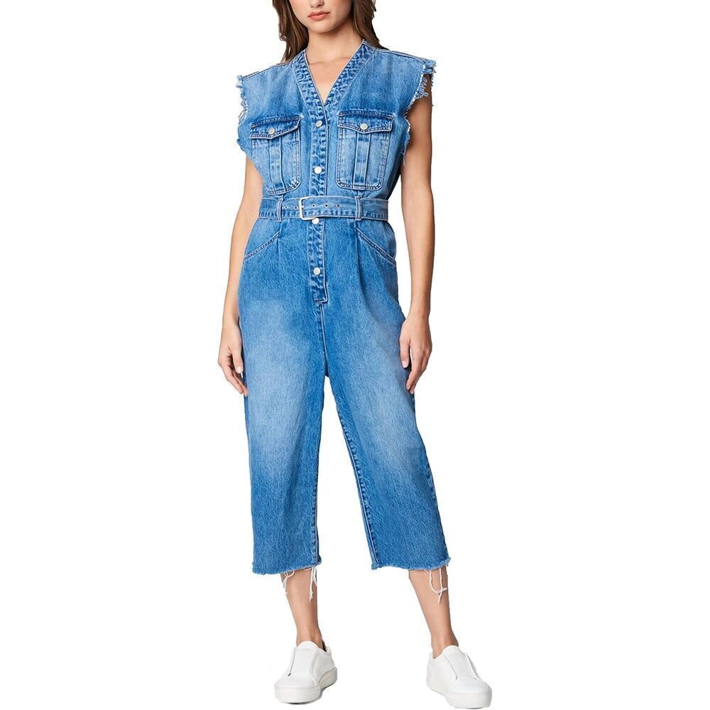 ✨BLANKNYC Sleeveless Denim Sz Medium Jumpsuit With Self Belt✨